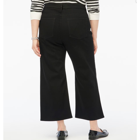 J.Crew Cropped Wide Leg Black Jean All Day Stretch High Rise Womens US 33 NWT - Picture 5 of 16